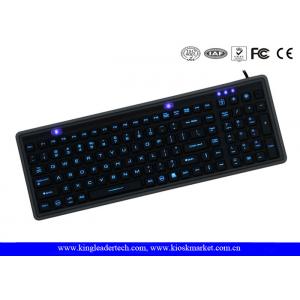 China IP68 Washable Black Super Slim Silicone Keyboard USB Interface Long Life supplier