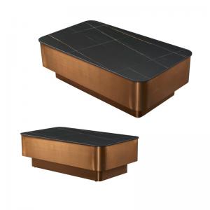 Elegant  Side Marble Ceramic Coffee Table 450mm Height Rectangular Ceramic