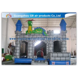 China Castillos de salto inflables grises al aire libre, castillo animoso combinado del dragón inflable on sale