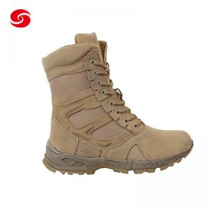 China Desert Tan Side Zip Military Combat Shoes Training Ankle Boots supplier