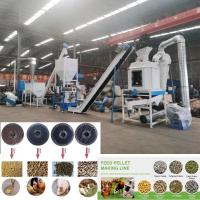 China 2 Tons/Hour Feed Pellet Production Line For Animal Poultry Feed on sale