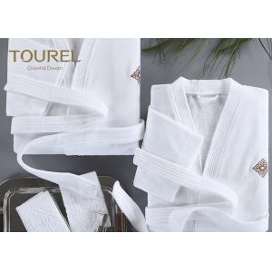 Albornoces encapuchadas básicas Terry Velour Shawl Robe blanco encapuchado de lujo de la calidad del hotel