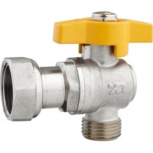 China 5802C Gas Stove Valve Brass Ball Valve Angle Type DN15 for Residential Gas Supply with Flexible Female Threaded Nut supplier