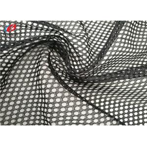 China Big Hole Black Sportswear Mesh Fabric , Stretched Athletic Apparel Fabric supplier