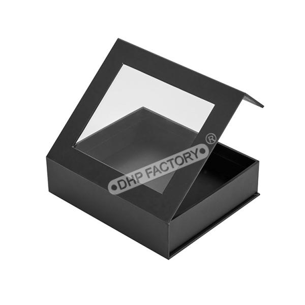 Elegante caja de regalo de tapa magnética caja de presentación magnética con ventana de visualización