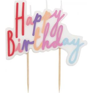 Happy Birthday Candles Cake Topper | Pastel Party Decorations For Girls Party, Kids, Adults, 8cm X 10cm