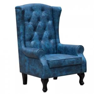 China Tub High Wingback Accent Chairs Velvet Chesterfield Armchair Dining Living Room supplier