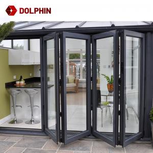 China Soundproof Bi Folding Door , Bi Folding Interior Aluminum Door supplier