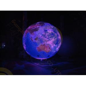 China 0.18mm PVC Inflatable Helium Balloons Attractive globe For Science Exhibition with colorful LED light supplier