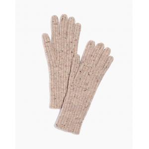 Thick Full Finger Gloves , Donegal Rib Long Wool Gloves With Slit Open Finger
