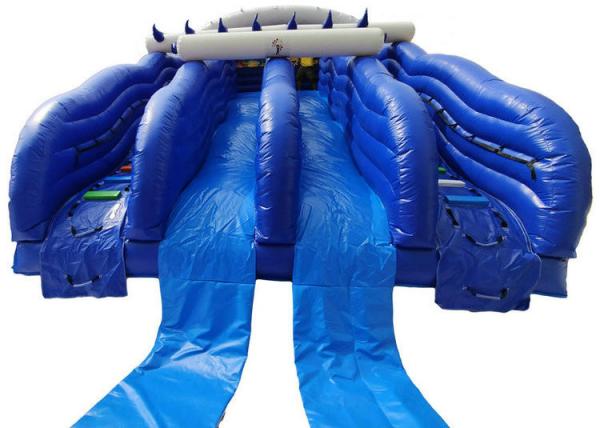 2019 water park giant inflatable bouncer slide with four 4 slides for kids