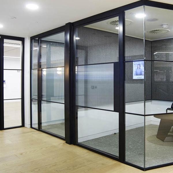 Interior Sliding Glass Partition Doors Colored Frosted Glass Sliding Folding Partition 10mm Tempered Glass Door Fine Polished Edge