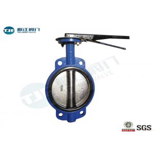 Lever Operated Wafer Butterfly Valve , Cast Iron Concentric Butterfly Valve