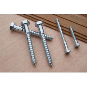 Zinc  plated    DIN 571 standard   hex  head  wood  screw  half  thread  with  different  size of manufacturing co,ltd
