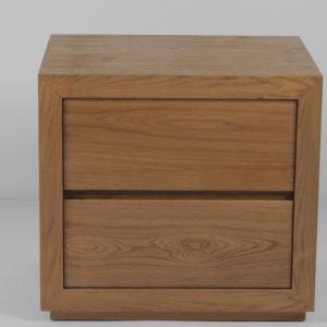 Modern Solid Oak Nightstand Luxury Hotel Bedroom Furniture Customized Color