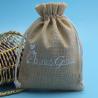 China Reused Biodegradable Jute Drawstring Bag Silk Printing lightweight wasy to use wholesale