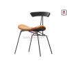 Industrial Style Metal Restaurant Chairs Brown Leather Wires In Loft Retro Look