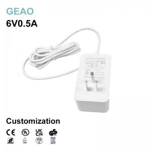 China 6v 0.5a Ip55 Wall Socket Power Adapters Waterproof 3 Pin Grounded Us Plug supplier