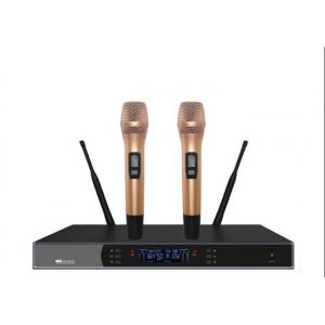 China Moving Coil Handheld FM 35KHz KTV Wireless Microphone System supplier