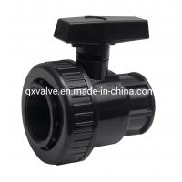China Sample Plastic Drawing Blue Handle True Double Union Ball Valve for Normal Temperature on sale