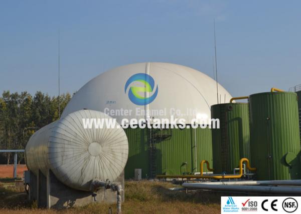 Bolted Glass Fused to Steel Waste Water Storage Tanks Large Volume