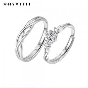 0.21cm 0.071oz Sterling Silver Jewelry Rings ODM Rhinestone Zircon Engagement Ring