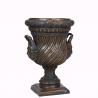 Golden Cast Iron Decor Antique Cast Iron Flower Pots / Metal Garden Urns