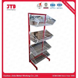 Supermarket 4 Wire Basket Shelf Used For Stores Promotion