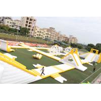 China Gaint Yellow And White Floating 0.9mm PVC Outdoor Inflatable Water Park Equipment OEM/ODM on sale