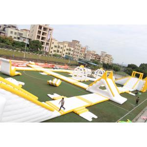 Gaint Yellow And White Floating 0.9mm PVC Outdoor Inflatable Water Park Equipment OEM/ODM