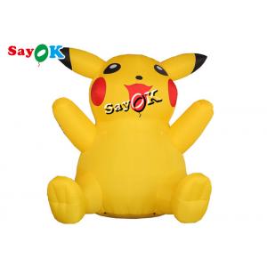 Yellow Pvc Airtight Inflatable Pikachu Model 6m 20ft For Ad Decoration
