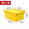 China Heavy-Duty Solid Plastic Tote Storage Box With Attached Lid Recyclable Stackable Crate For Logistics And Moving Container wholesale