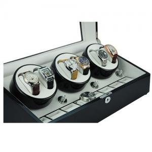 High quality brown wooden display boxes cheap automatic watch winder with leather lining