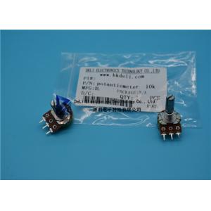 China Potentiometer 10k Ohm Illuminated Push Button Switch Round Shape 200V 15mm Shaft Length supplier