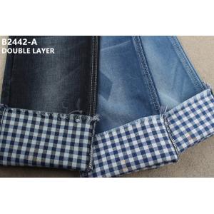 China 403gsm Lattice Double Layer Dobby Denim Fabric Denim Jacket Material supplier