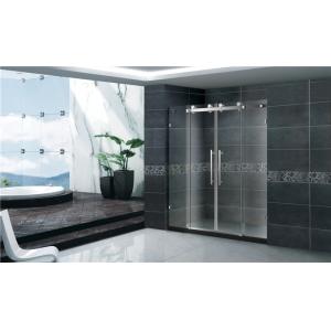 Economic Double Sliding Glass Shower Doors Frameless With Stainless Steel Accessories