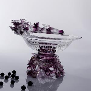 Liuli Crystal Tableware Crystal Fruit Plate Luxury Home Accessories Villa Decoration