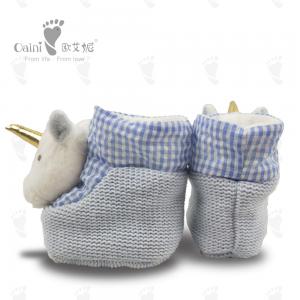 Safty Soft Infant Warm Shoes Blue Cute Unicorn Shoes Plush Animal