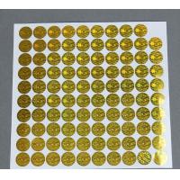 China Gold Anti - Fake Security Hologram Sticker Customized Size With Shape on sale