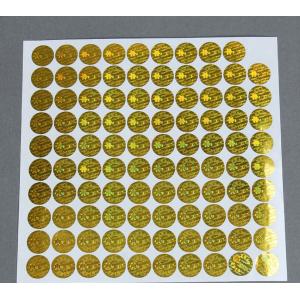 Gold Anti - Fake Security Hologram Sticker Customized Size With Shape