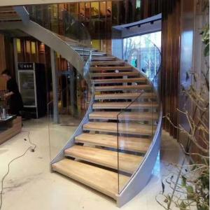Custom Smart Interior Staircase Tempered Glass Space Saving