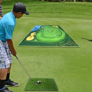 China Wholesale Custom Logo Training Driving Practice Putting Golf Mat Golf Hitting Mats Artificial Turf with Rubber supplier