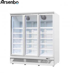 CE Antiwear 3 Door Upright Freezer , Multiscene Glass Door Refrigerator
