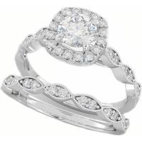China 0.90CT Bridal Wedding Rings Set , Square Diamond Engagement Ring ODM on sale