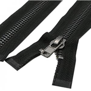 Heavy Duty Nickel Black Metal Zipper Fadeless Abrasion Resistant
