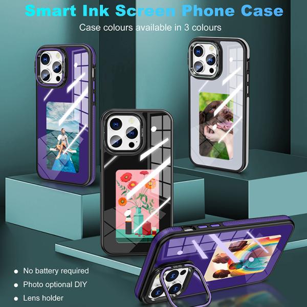 China Coque de téléphone portable iPhone 16 en métal magnétique, coque de téléphone portable iPhone 17, affichage couleur DIY miroir, adapté pour Apple, coque de protection pour téléphone portable, écran NFC, écran encre. supplier