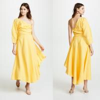 China Fashion Asymmetrical Clothing One Shoulder With Long Sleeve Woman  Maxi Dress Summer on sale