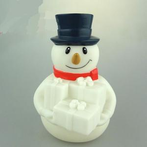 China Rubber Christmas Light Up Snowman LED Light Ornament Multi Color Changing supplier
