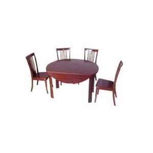 China Modern Cherry Veneer Restaurant Round Table With Chair Set , Dining Room Tables wholesale