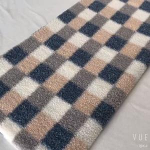 200gsm Plaid Printed Sherpa Lined Fleece Fabric 100% Polyester